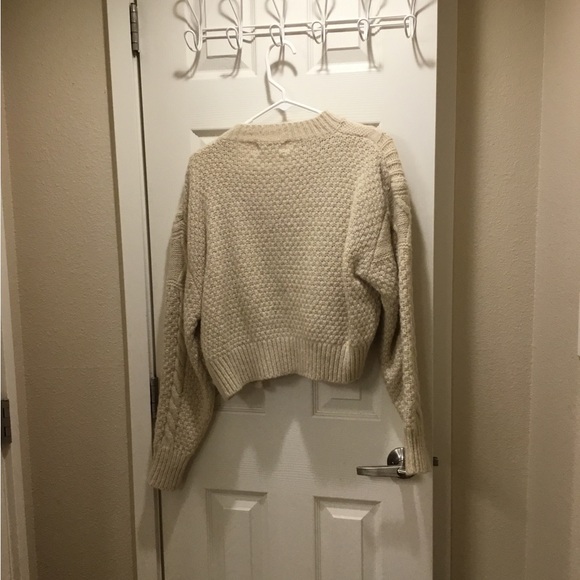 Listicle Cream Knit Cardigan with Button Detail - Picture 2 of 5